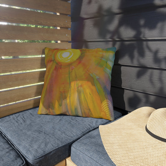 Sun on Butte by Juliana2me Outdoor Pillow for Airbnb Outdoor Spaces