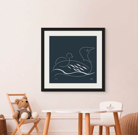 Minimalistic Fine Art Print of a Loon by artist Juliana2me