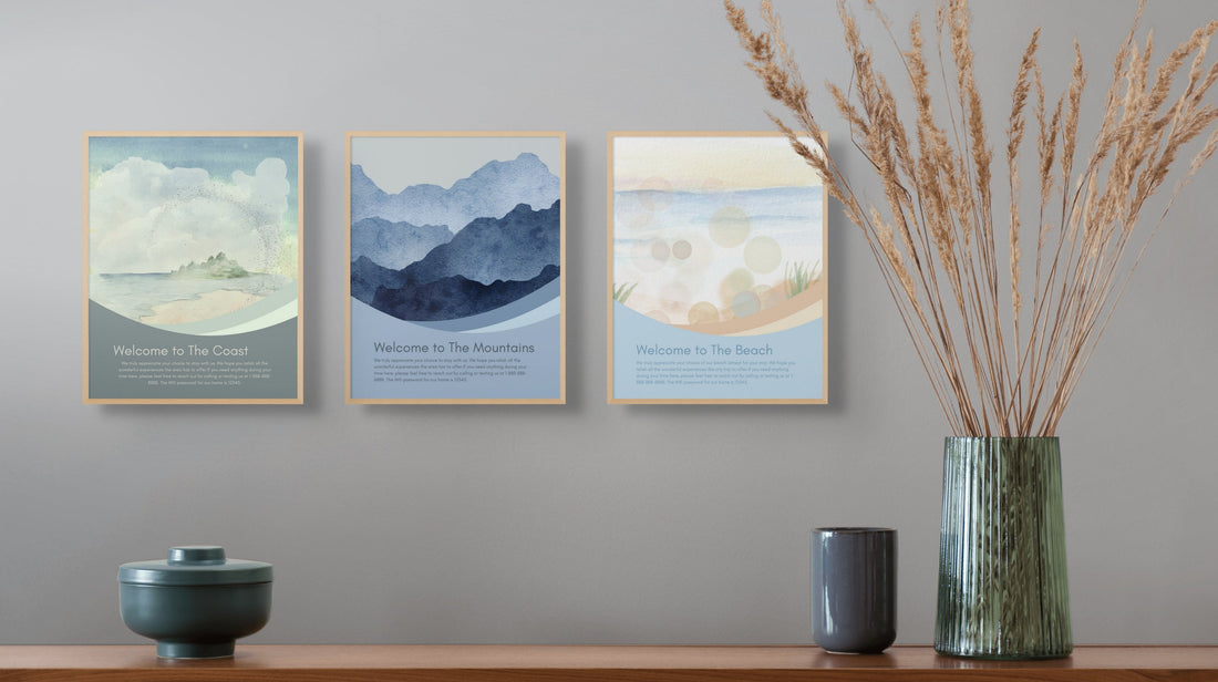 "Pretty Welcome Signs" AirBnB VRBO Vacation Rental Host Templates to Customize