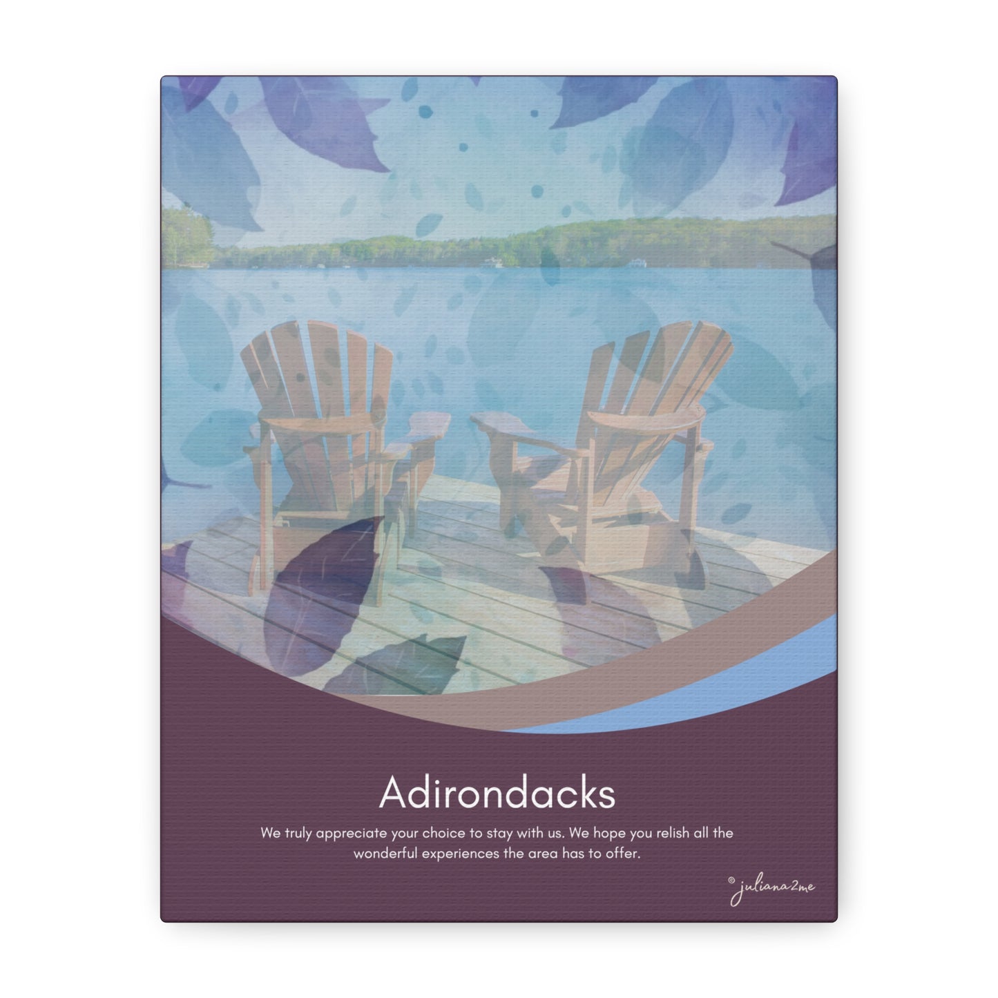 Adirondacks Canvas Welcome Sign for Airbnb Hosts Vista Nuovo Fine Art Prints by Juliana2me
