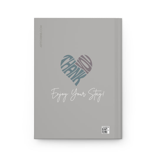 Guest Book Journal Austin TX Skyline Airbnb Boutique Hotel B&B Custom Address Thank You Logo