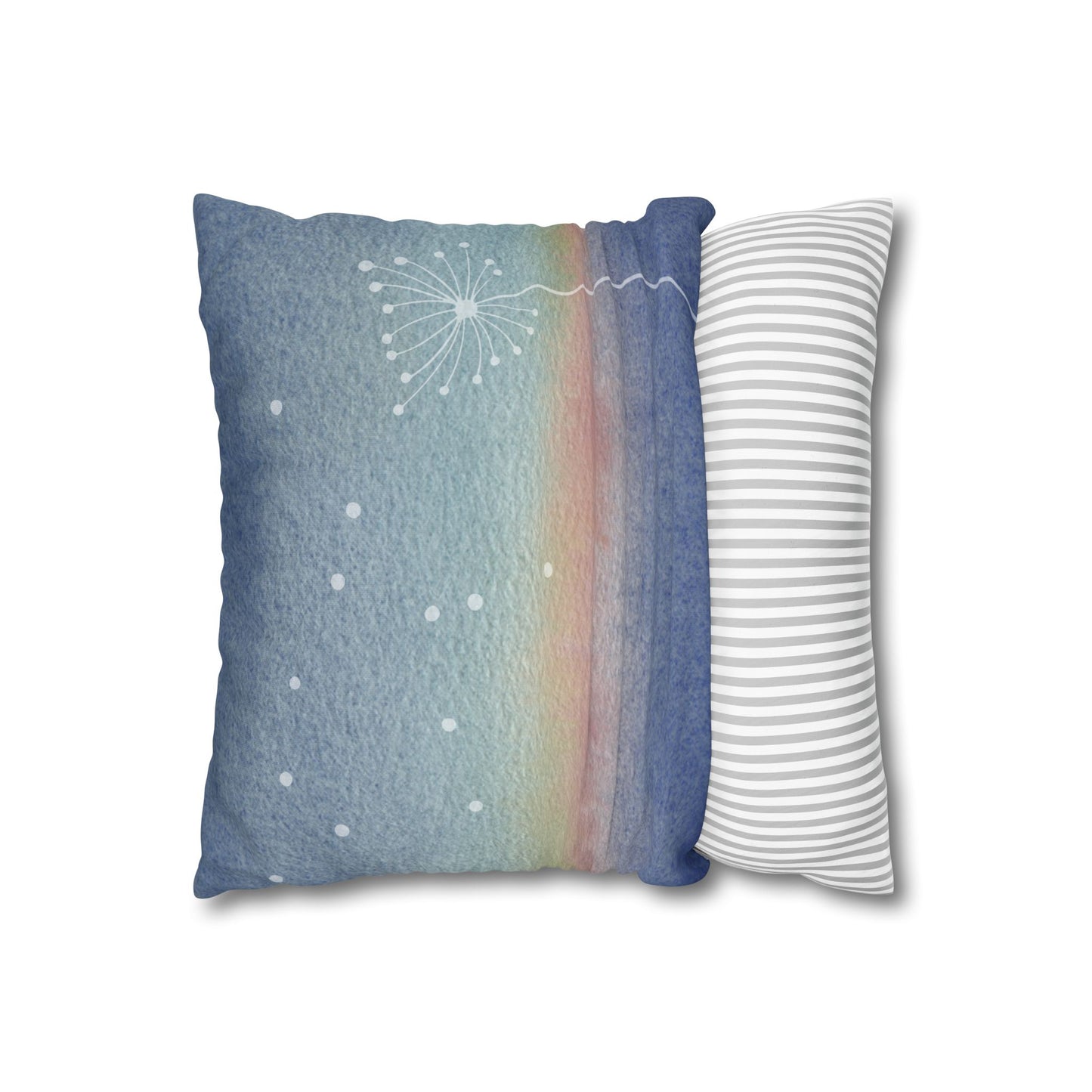 Almost Dandelion Dreamy Square Pillowcase – Spring Summer Home Decor for Beach Houses, City Lofts and Country Cabin Airbnb/Vrbo/Homeaway Vista Nuovo Fine Art Prints by Juliana2me