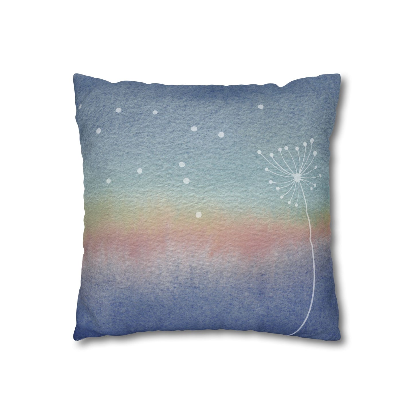 Almost Dandelion Dreamy Square Pillowcase – Spring Summer Home Decor for Beach Houses, City Lofts and Country Cabin Airbnb/Vrbo/Homeaway Vista Nuovo Fine Art Prints by Juliana2me