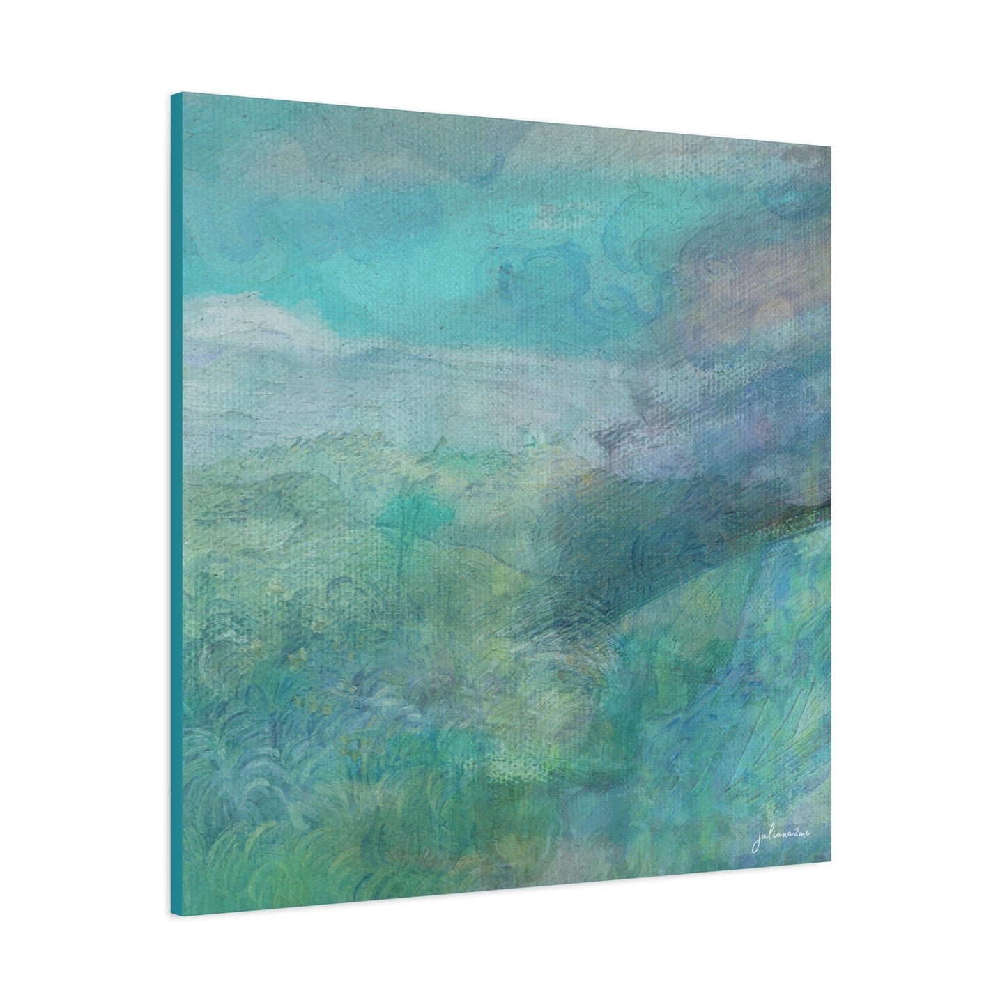 "Tealy" Canvas Art Print for Beach, Lake or City Vacation Homes Vista Nuovo Fine Art Prints by Juliana2me