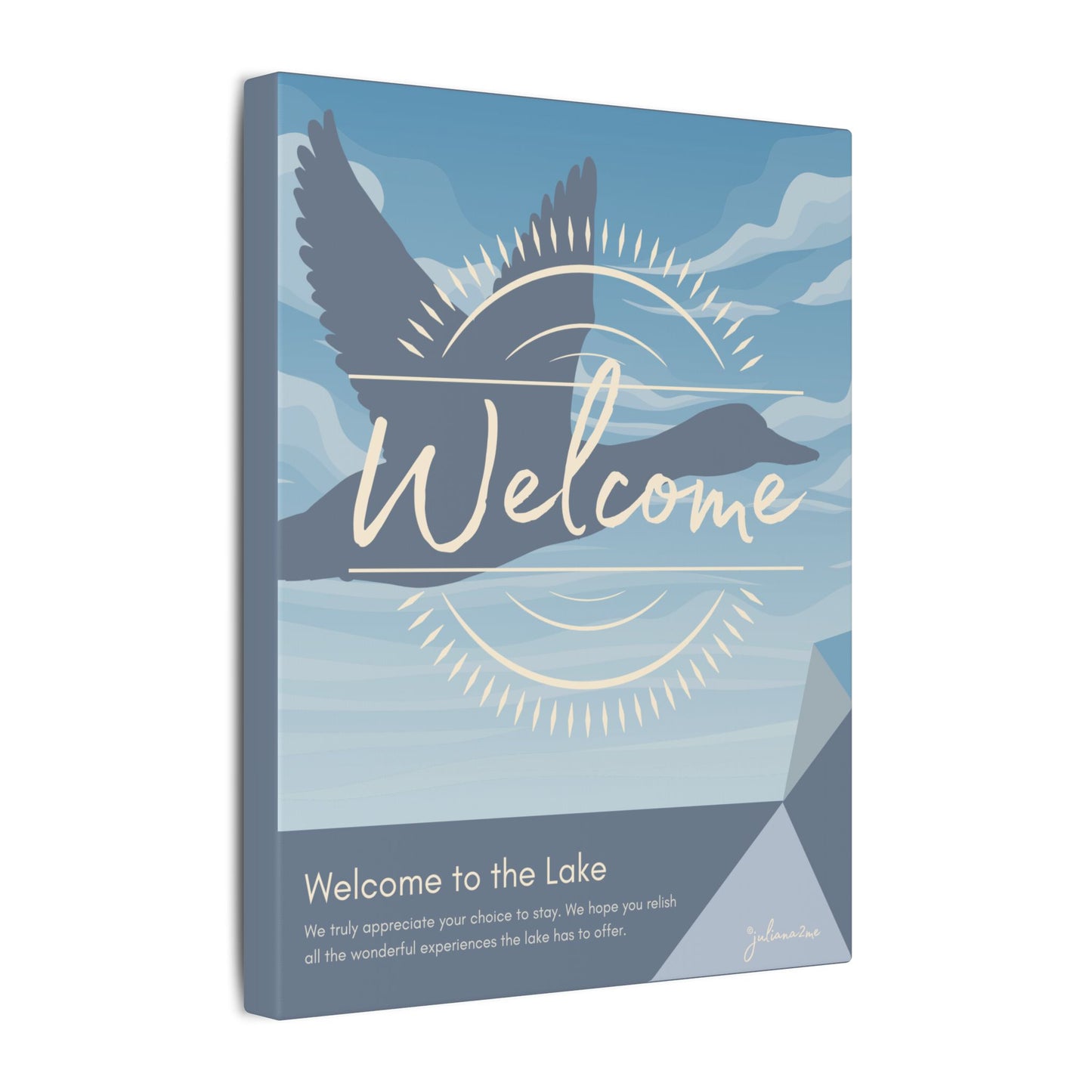 Loon Canvas Welcome Sign for Airbnb Hosts (Welcome to the Lake) Vista Nuovo Fine Art Prints by Juliana2me