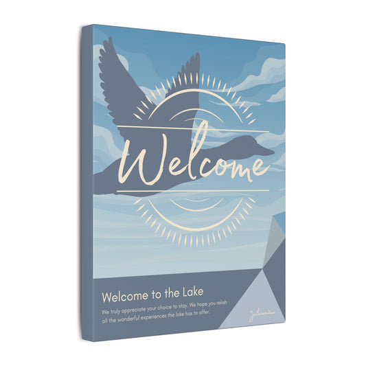 Loon Canvas Welcome Sign for Airbnb Hosts (Welcome to the Lake)