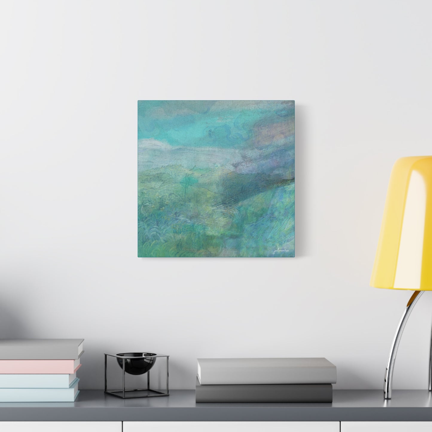 "Tealy" Canvas Art Print for Beach, Lake or City Vacation Homes Vista Nuovo Fine Art Prints by Juliana2me