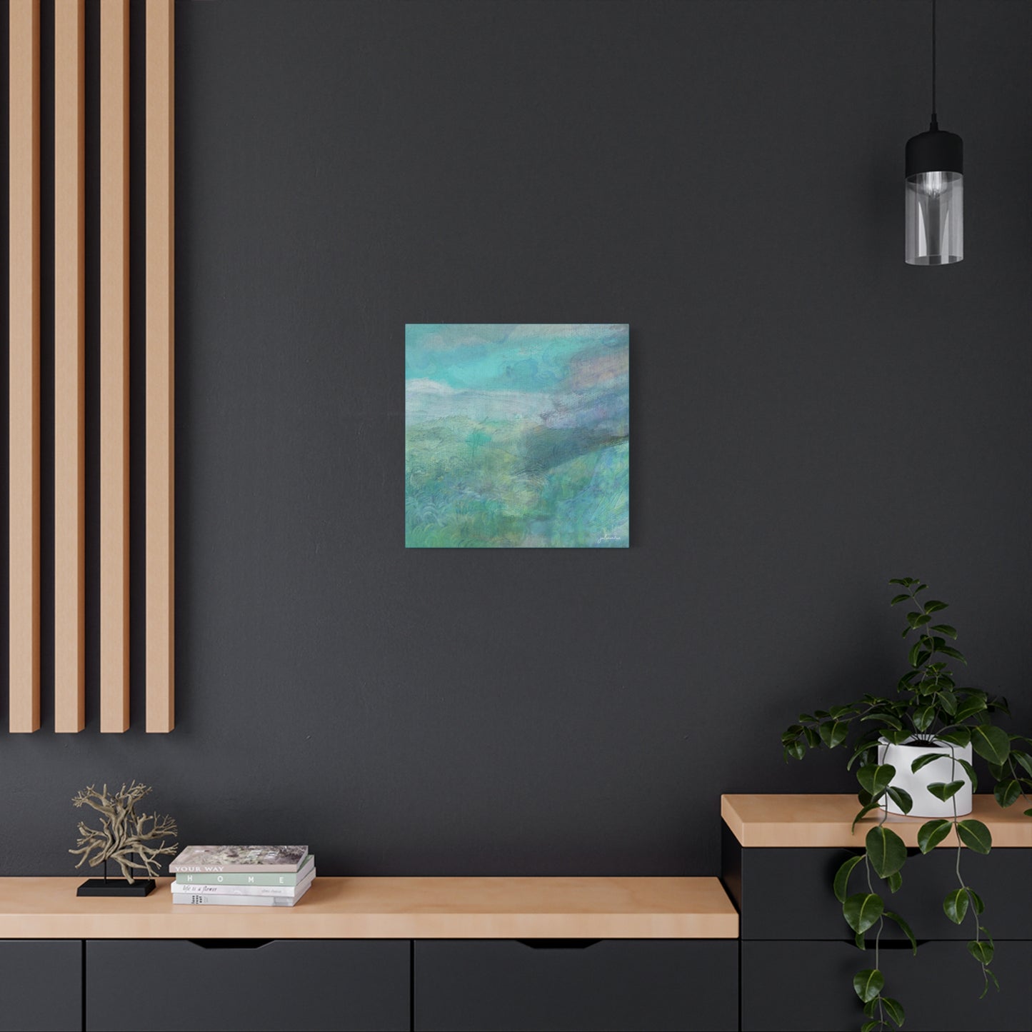 "Tealy" Canvas Art Print for Beach, Lake or City Vacation Homes Vista Nuovo Fine Art Prints by Juliana2me