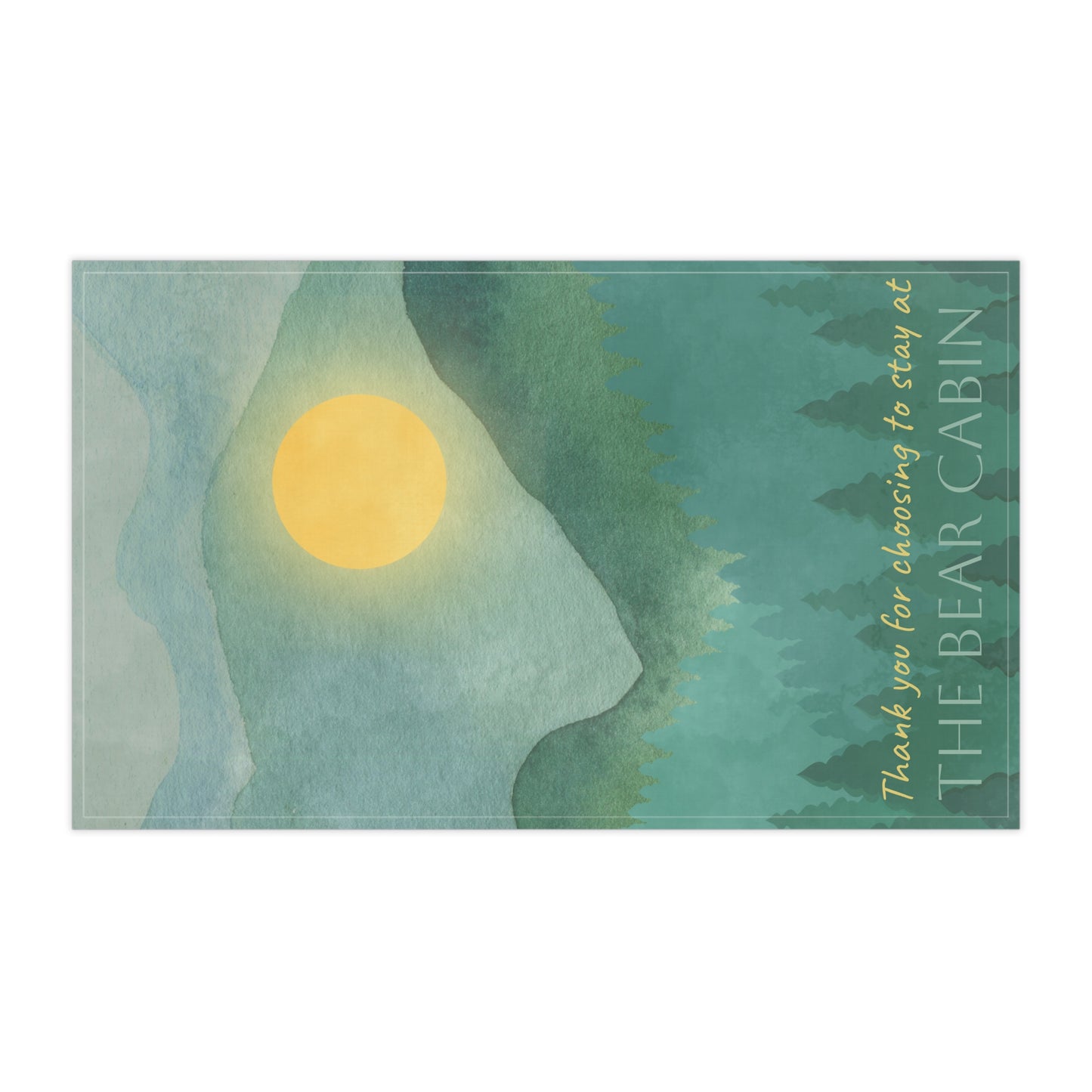 Rustic Mountain Tea Towels - Thank You for Choosing The Bear Cabin Vista Nuovo Fine Art Prints by Juliana2me