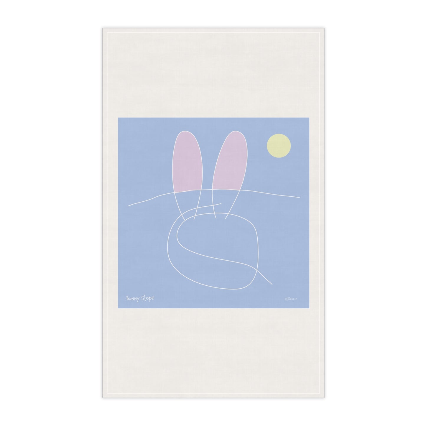 "Bunny Slope" Abstract Tea Towels - Fun Stylish Cotton & Poly Fabric Kitchen Decor for Your Vacation Ski Rental Home Vista Nuovo Fine Art Prints by Juliana2me