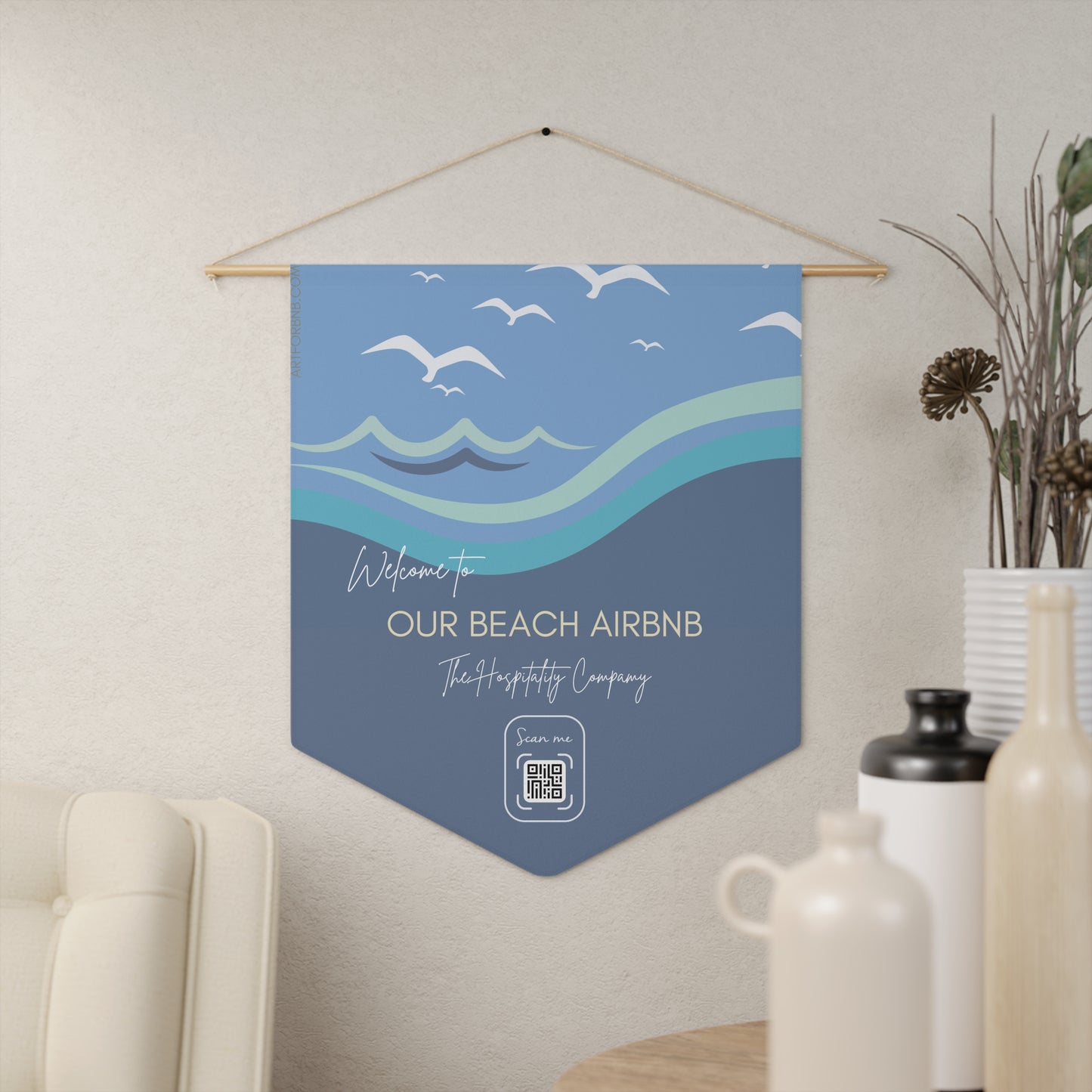 Simple & Practical BEACH Welcome Pennant Vista Nuovo Fine Art Prints by Juliana2me