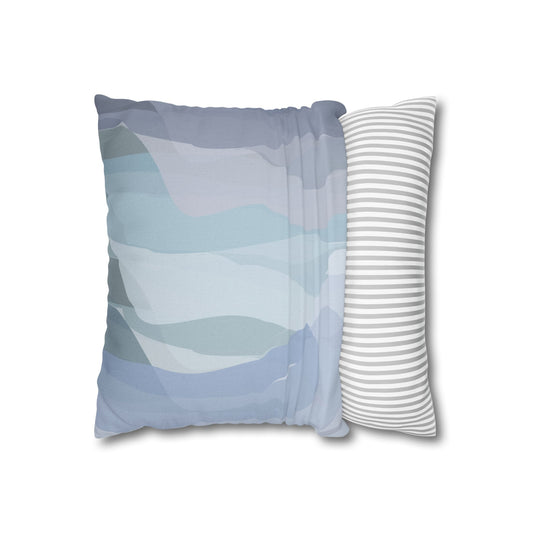 Powder Day Abstract Snow Pattern Pillowcase – Modern Home Decor for Ski Vacation Homes