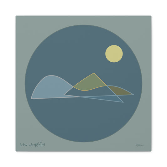 New Hampshire Shapes Canvas Print - Minimal Line Art for Mountain Lovers