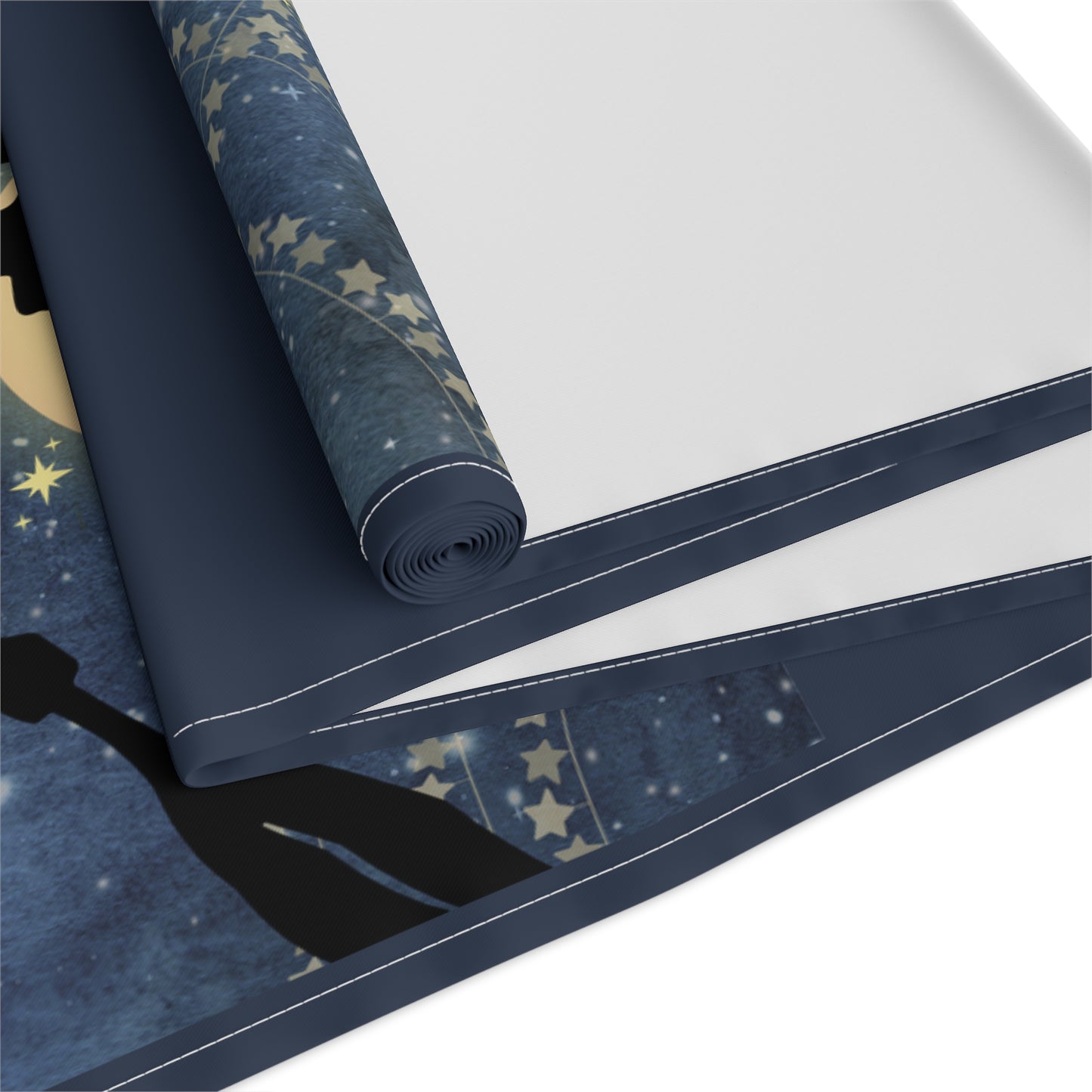 Table Runner - Lake House Decor Paddle Canoe Starry Night Design Vista Nuovo Fine Art Prints by Juliana2me