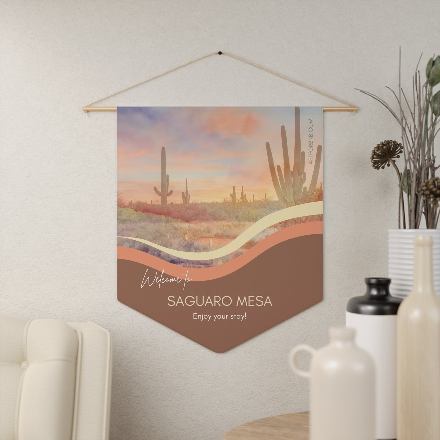 SAGUARO Welcome Pennant for Airbnb Hosts Vista Nuovo Fine Art Prints by Juliana2me