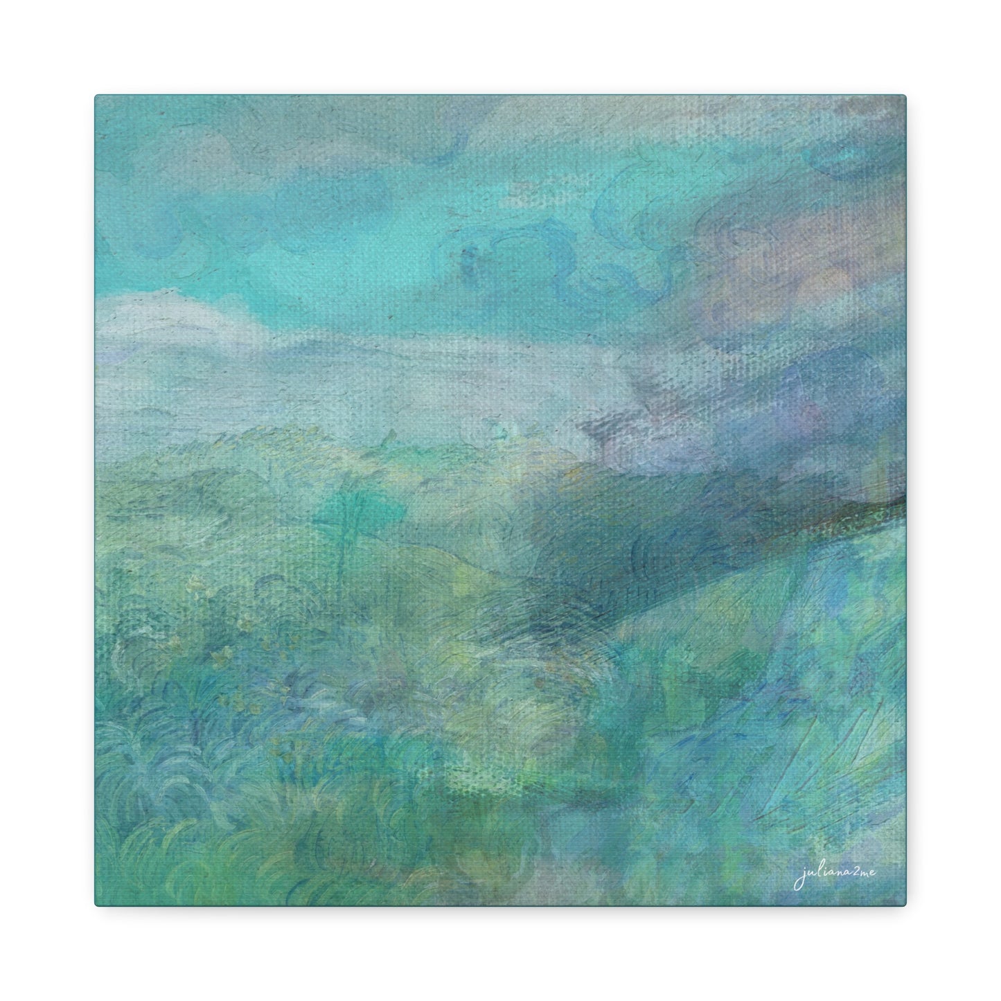 "Tealy" Canvas Art Print for Beach, Lake or City Vacation Homes Vista Nuovo Fine Art Prints by Juliana2me