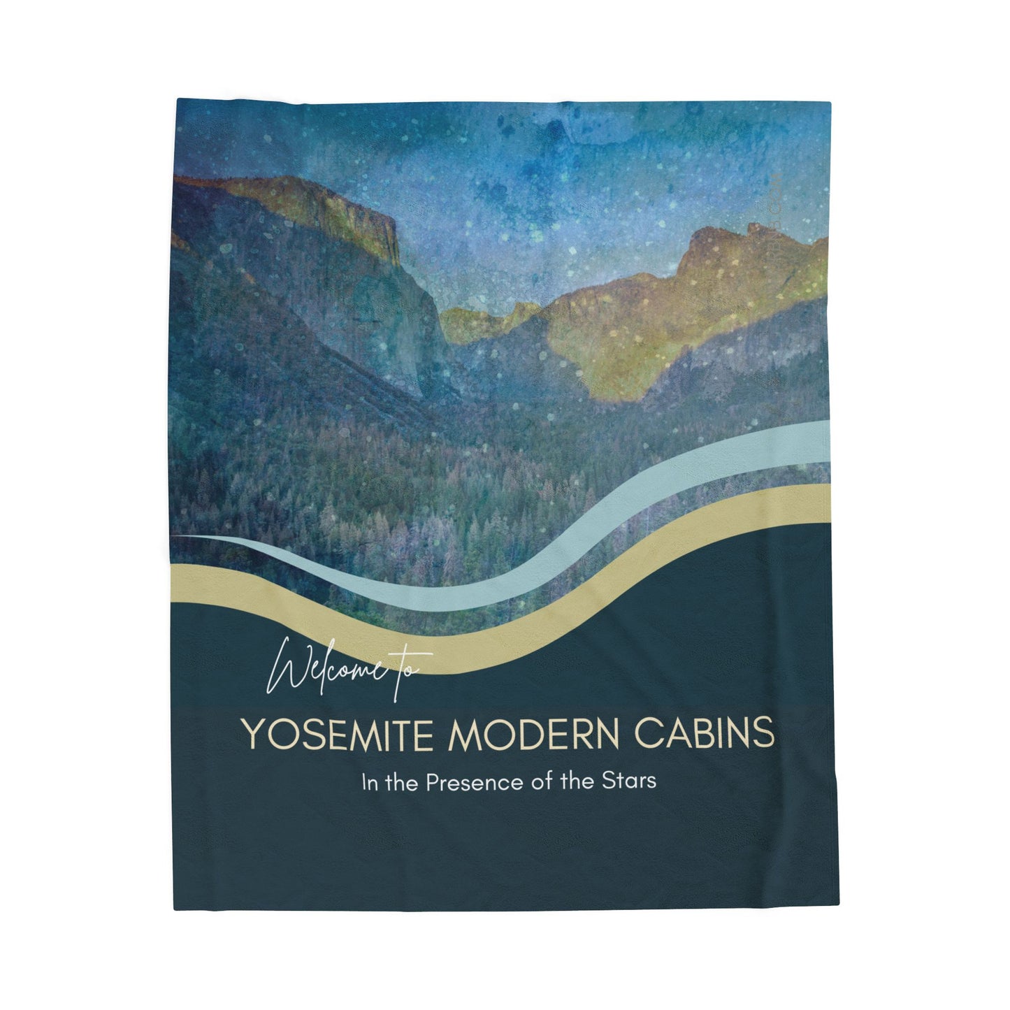 Plush Blanket - Yosemite Airbnb Customize with Name and Message Vista Nuovo Fine Art Prints by Juliana2me