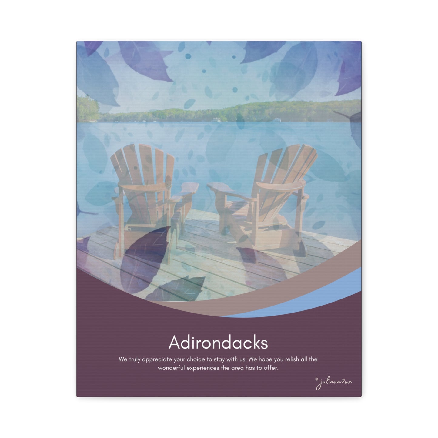 Adirondacks Canvas Welcome Sign for Airbnb Hosts Vista Nuovo Fine Art Prints by Juliana2me