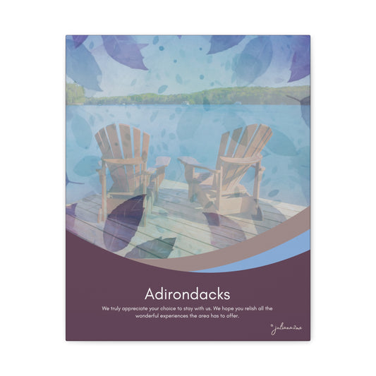 Adirondacks Canvas Welcome Sign for Airbnb Hosts