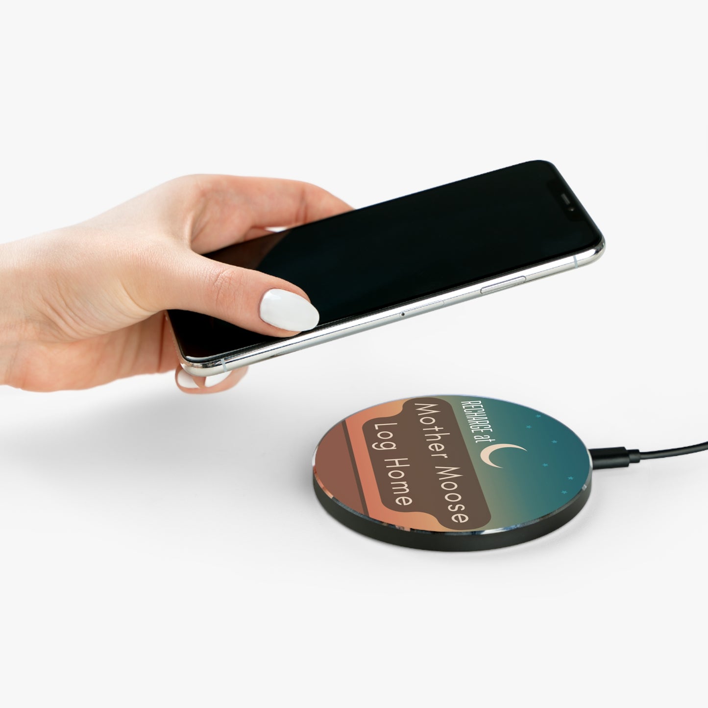 Wireless Charger - Moon and Stars Airbnb Hospitality Tool Vista Nuovo Fine Art Prints by Juliana2me