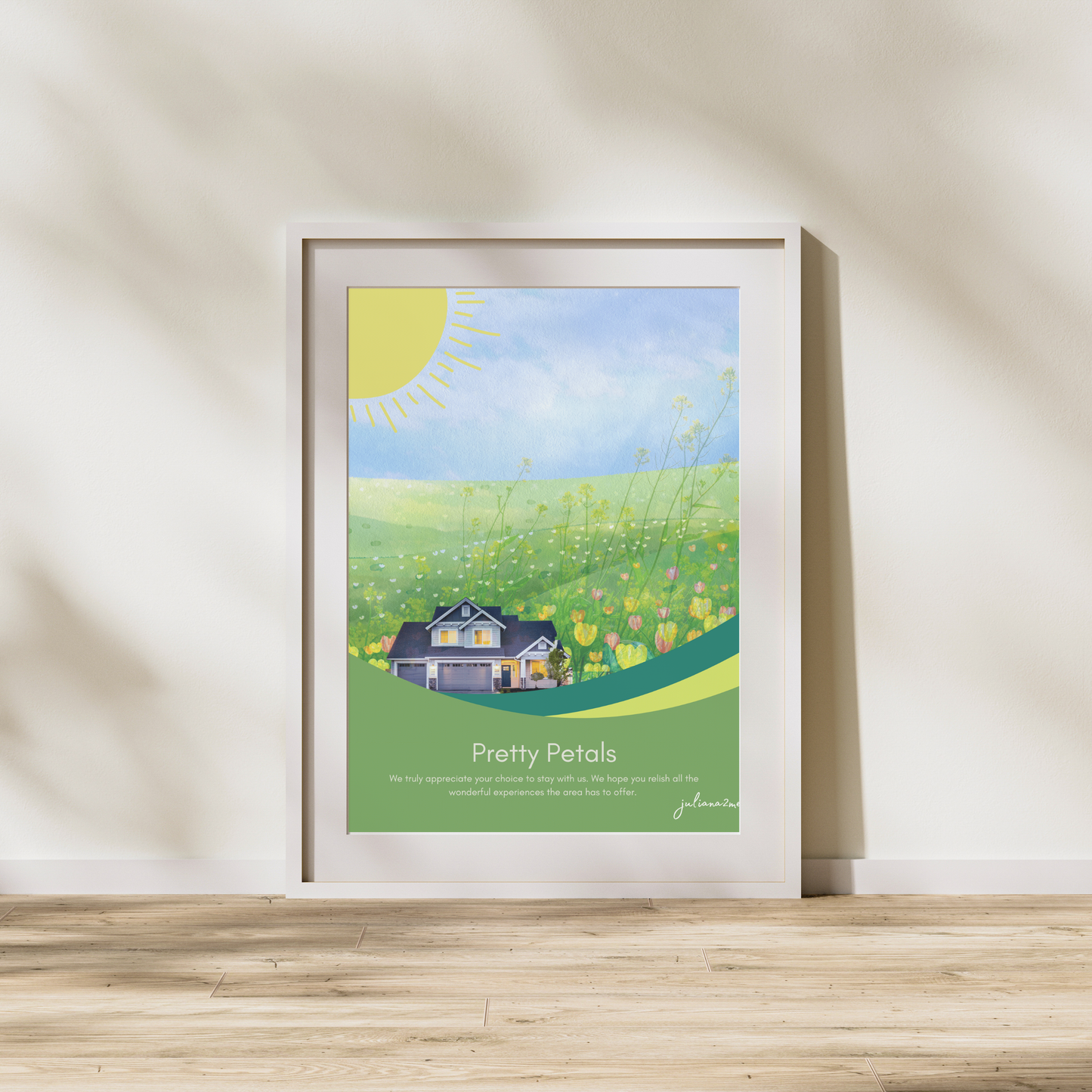 "Wonderful Welcome" Semi-Custom Airbnb Welcome Sign with your Photo Vista Nuovo Fine Art Prints by Juliana2me