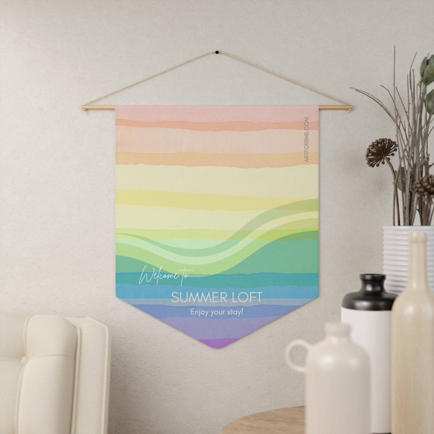 Summer Theme Welcome Pennant for Airbnb Hosts Vista Nuovo Fine Art Prints by Juliana2me