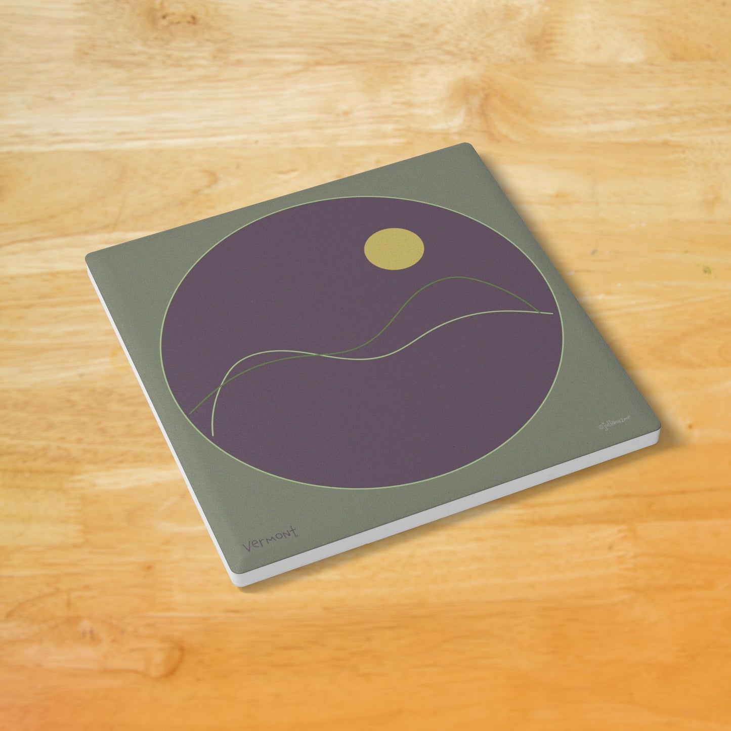 Vermont Coasters for your BnB guests Modern Abstract Art Ceramic Coaster - Minimalist Design for vacayion homes Vista Nuovo Fine Art Prints by Juliana2me