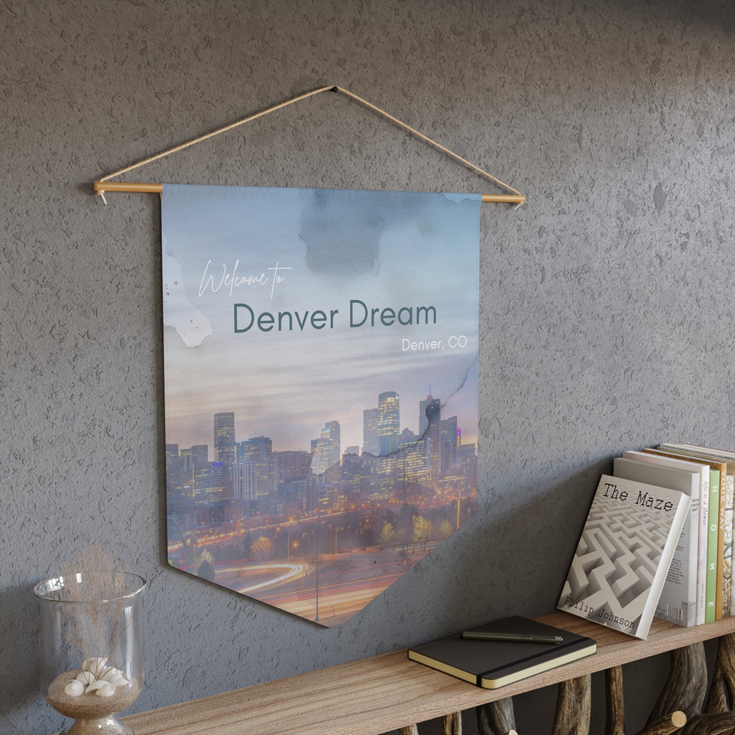 Denver Dream Wall Pennant, Denver Decor, City Banner for Airbnb Hosts in Denver, CO Vista Nuovo Fine Art Prints by Juliana2me