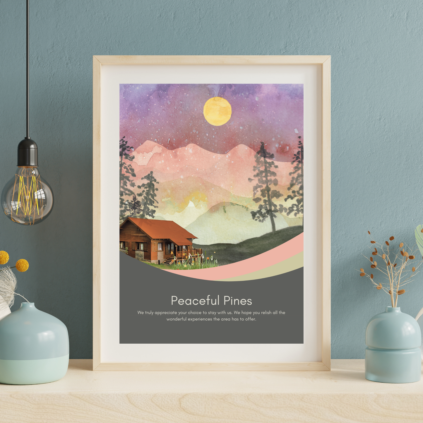 "Wonderful Welcome" Semi-Custom Airbnb Welcome Sign with your Photo Vista Nuovo Fine Art Prints by Juliana2me