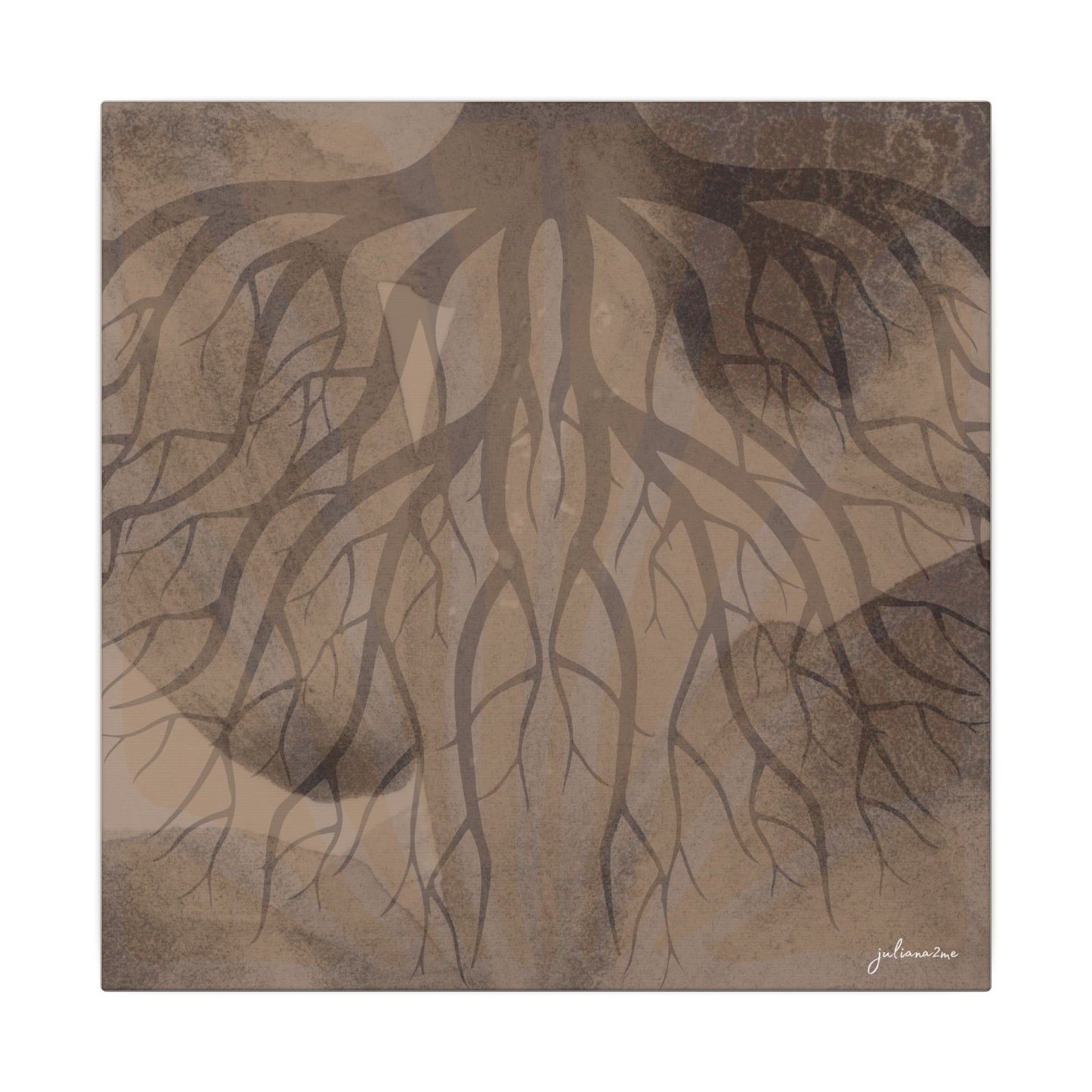 Nuovo Roots, Earthy Roots Canvas Art Print - Vacation Home Decor, Living Room Wall Art, Rustic Style, Unique Artwork Vista Nuovo Fine Art Prints by Juliana2me