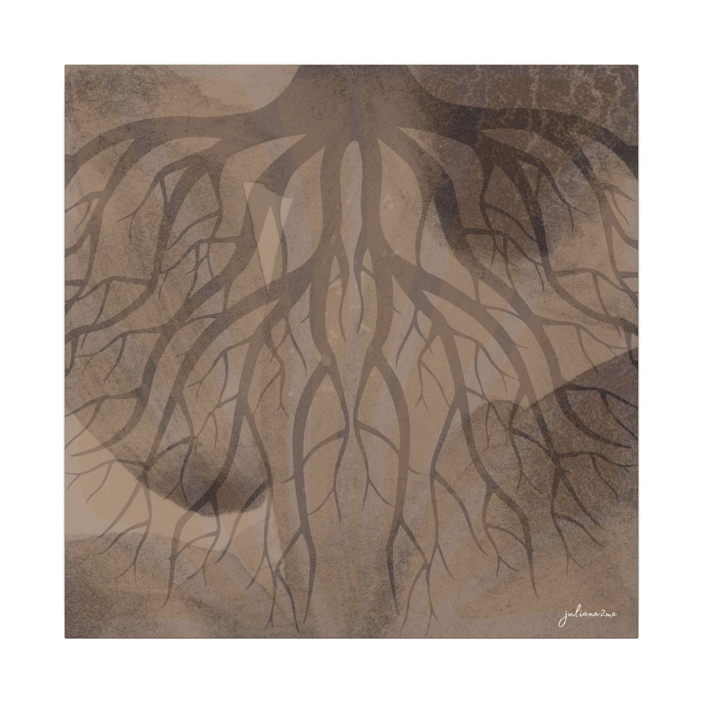 Nuovo Roots, Earthy Roots Canvas Art Print - Vacation Home Decor, Living Room Wall Art, Rustic Style, Unique Artwork Vista Nuovo Fine Art Prints by Juliana2me