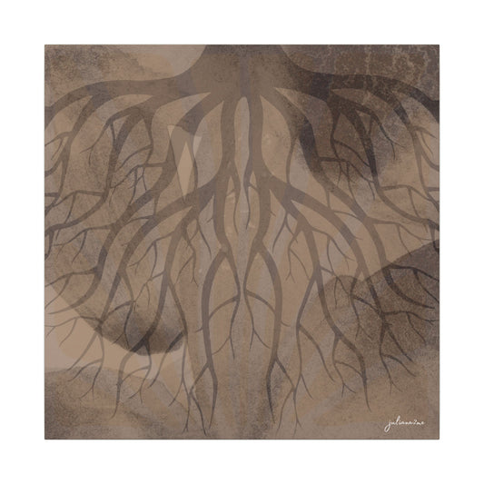 Nuovo Roots, Earthy Roots Canvas Art Print - Vacation Home Decor, Living Room Wall Art, Rustic Style, Unique Artwork