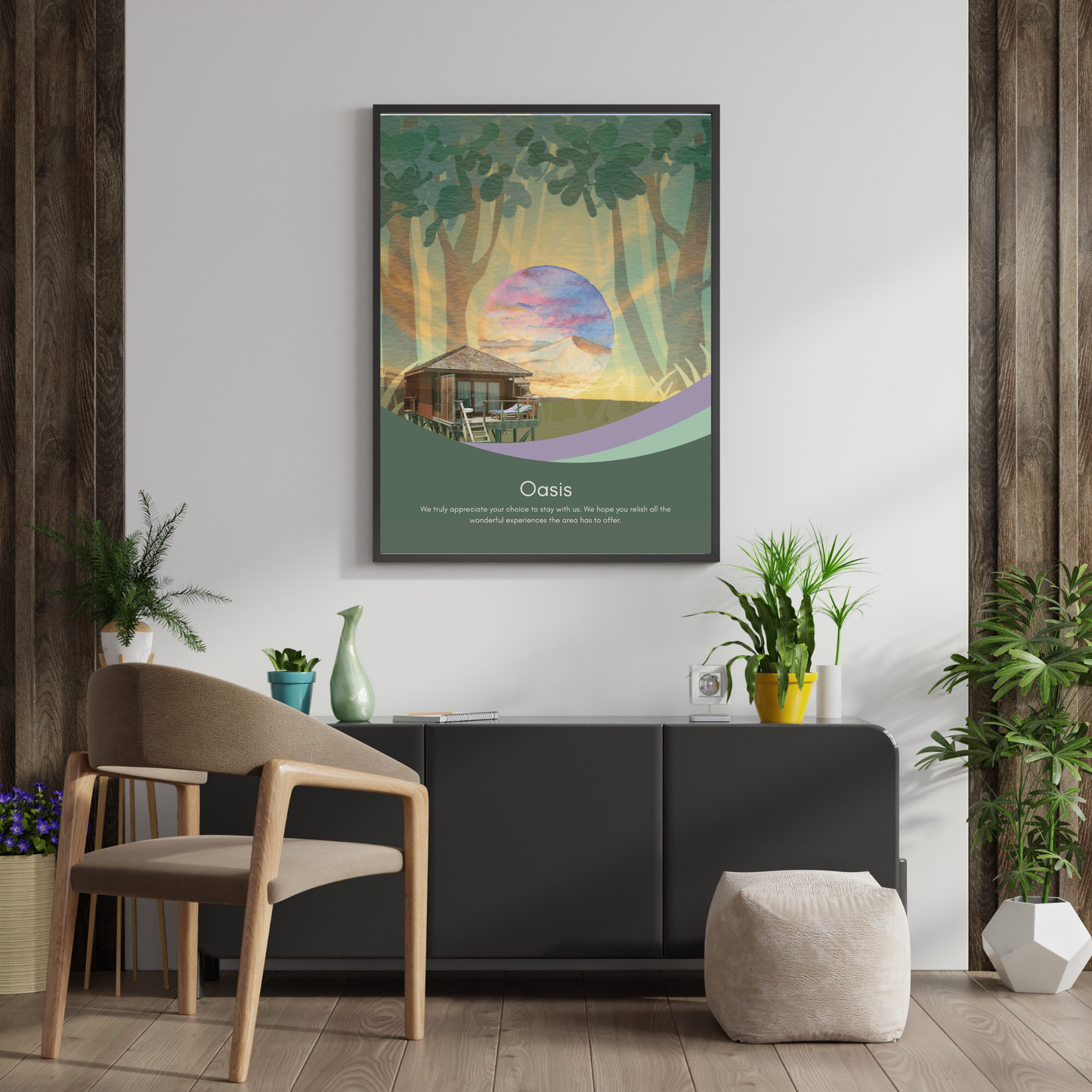 "Wonderful Welcome" Semi-Custom Airbnb Welcome Sign with your Photo Vista Nuovo Fine Art Prints by Juliana2me