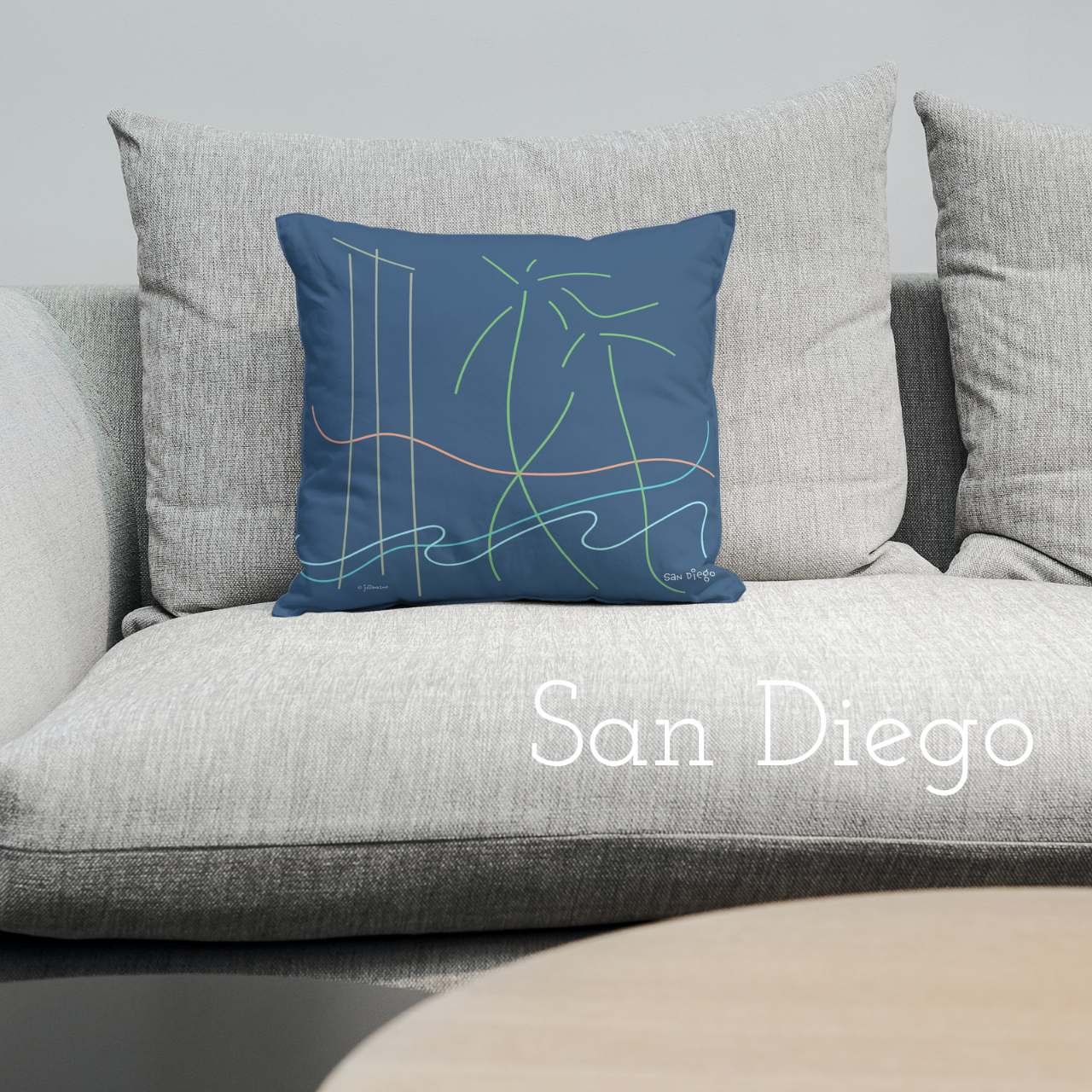 Mini Major Cities Pillows For Airbnb/Vrbo/Homeaway Vacation Rental Homes in and Around the Cities Vista Nuovo Fine Art Prints by Juliana2me
