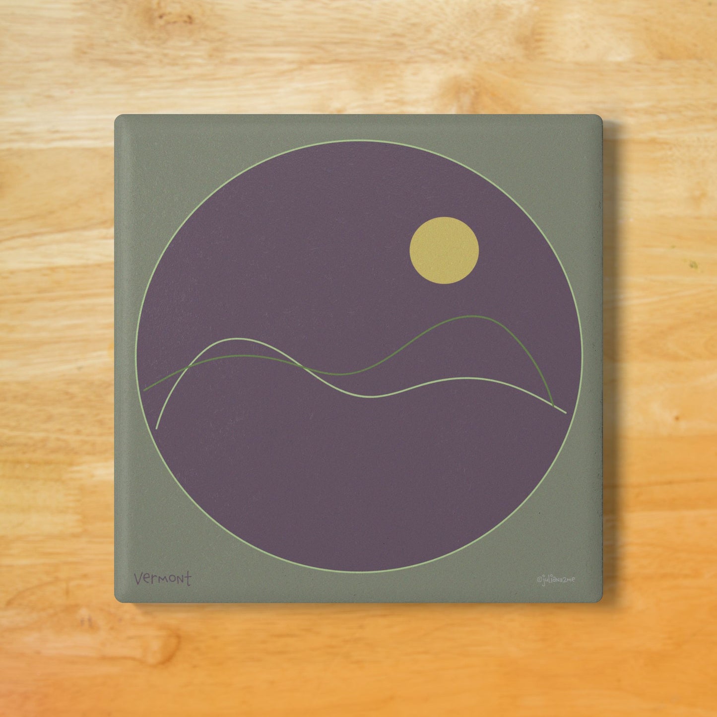 Vermont Coasters for your BnB guests Modern Abstract Art Ceramic Coaster - Minimalist Design for vacayion homes