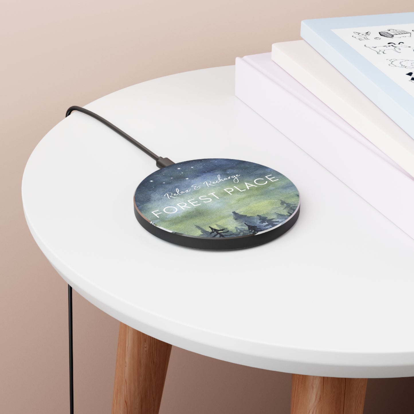 Custom Wireless Charger - Forest Nights Sky Themed Charging Pad Vista Nuovo Fine Art Prints by Juliana2me