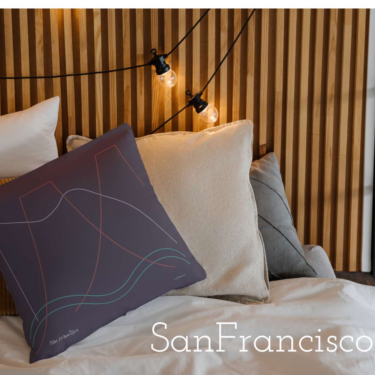 Mini Major Cities Pillows For Airbnb/Vrbo/Homeaway Vacation Rental Homes in and Around the Cities Vista Nuovo Fine Art Prints by Juliana2me