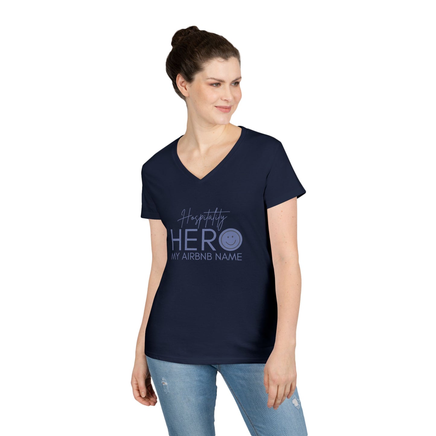 Ladies' V-Neck T-Shirt Vista Nuovo Fine Art Prints by Juliana2me