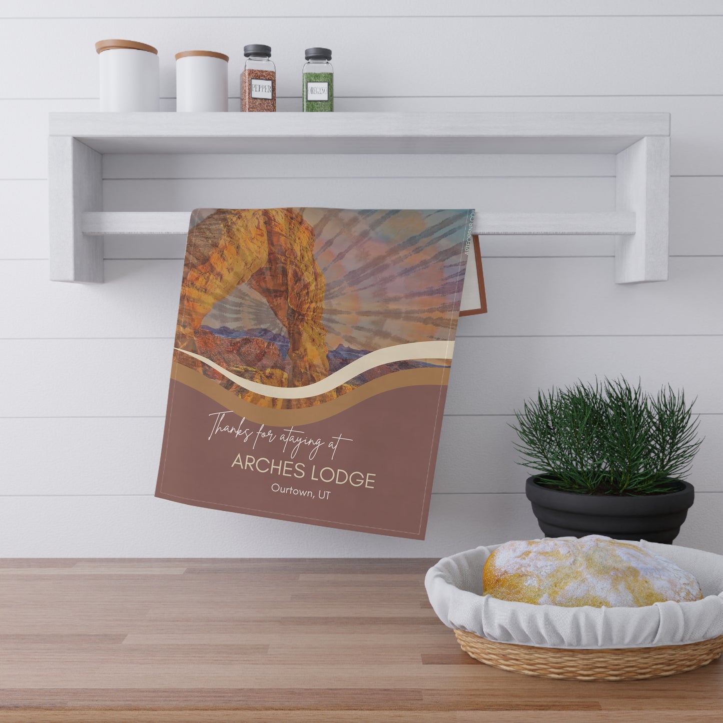 Personalized Airbnb Tea Towels (Arches Design) Vista Nuovo Fine Art Prints by Juliana2me