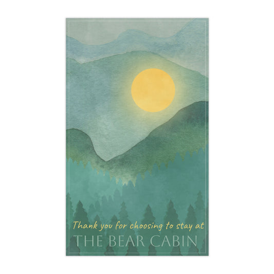 Rustic Mountain Tea Towels - Thank You for Choosing The Bear Cabin