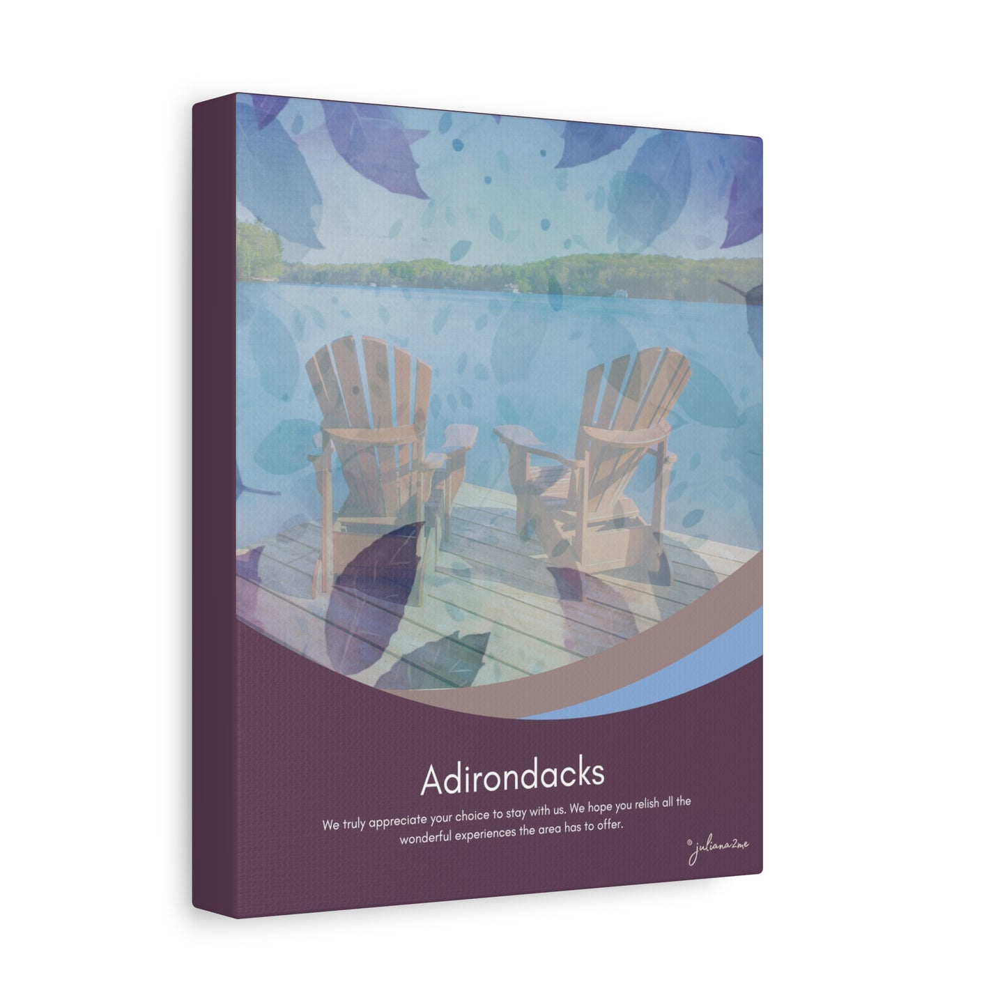 Adirondacks Canvas Welcome Sign for Airbnb Hosts Vista Nuovo Fine Art Prints by Juliana2me