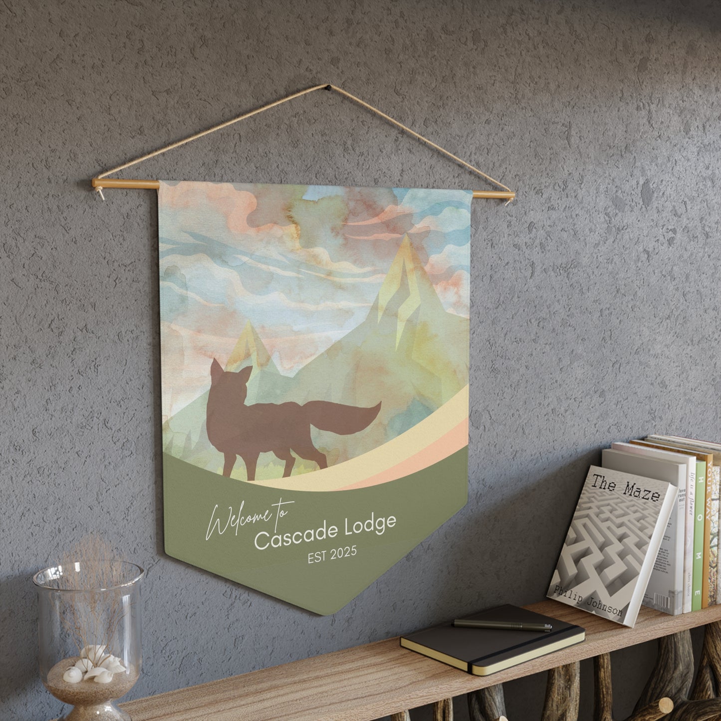 Fox Mountain Pennant Banner for Airbnb Custom Welcome Vista Nuovo Fine Art Prints by Juliana2me