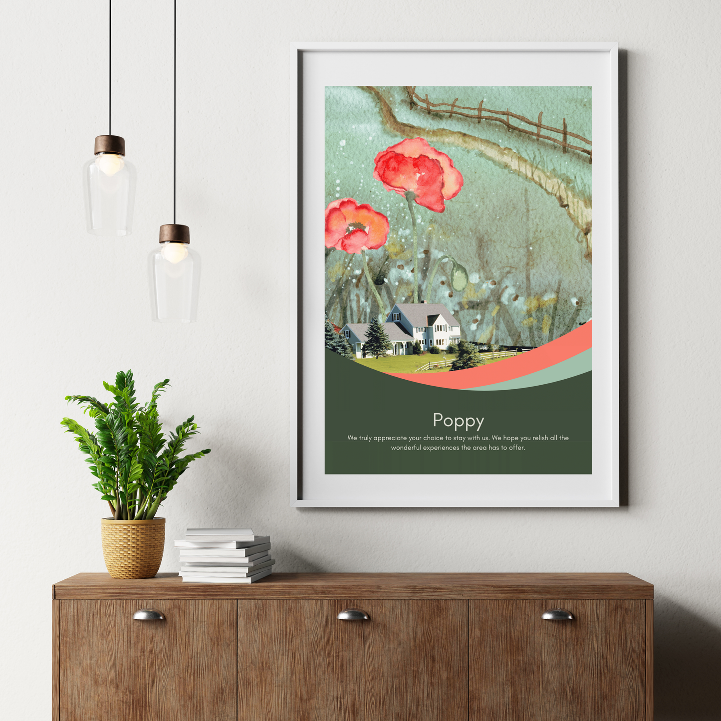 "Wonderful Welcome" Semi-Custom Airbnb Welcome Sign with your Photo Vista Nuovo Fine Art Prints by Juliana2me