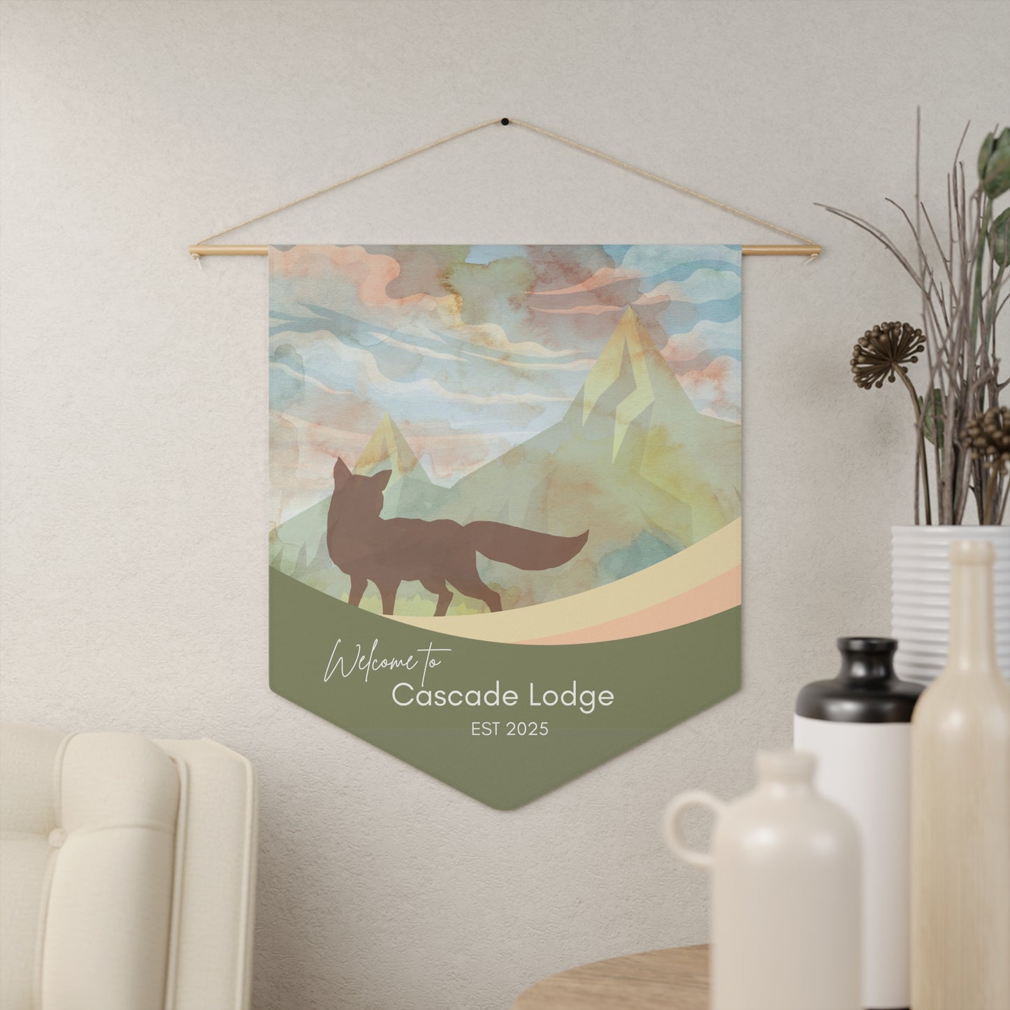 Fox Mountain Pennant Banner for Airbnb Custom Welcome Vista Nuovo Fine Art Prints by Juliana2me