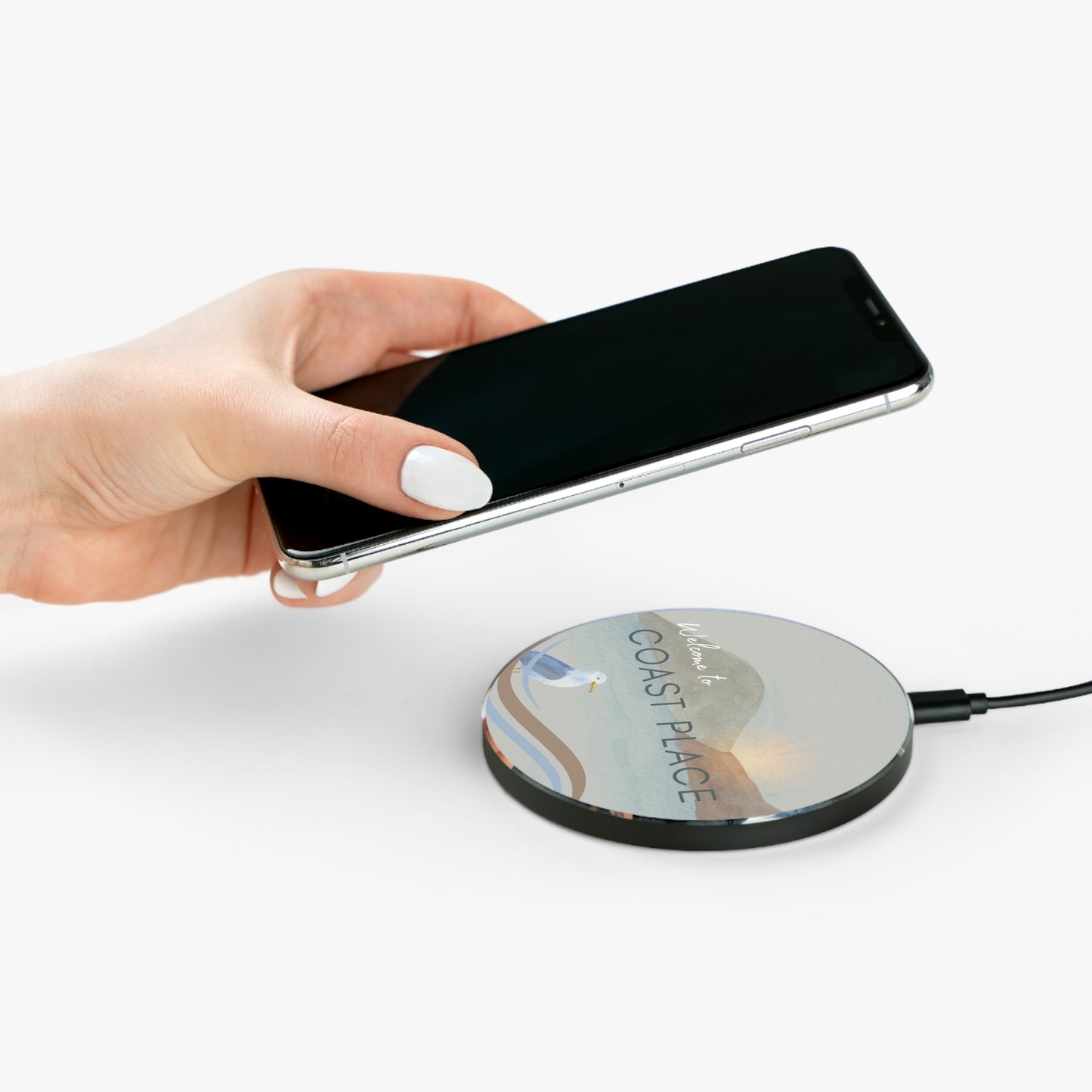 Wireless Charger - Coastal Airbnb Personalized Hospitality Tool Vista Nuovo Fine Art Prints by Juliana2me