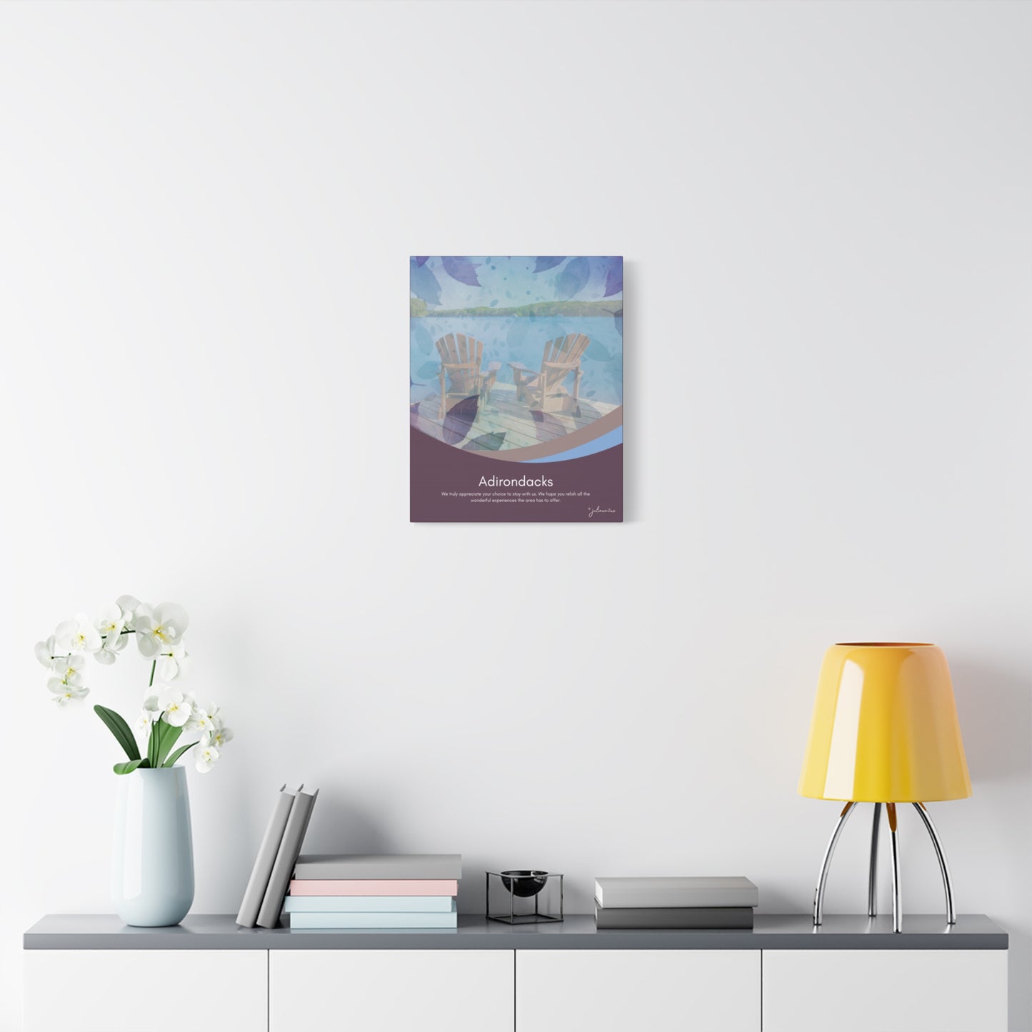 Adirondacks Canvas Welcome Sign for Airbnb Hosts Vista Nuovo Fine Art Prints by Juliana2me
