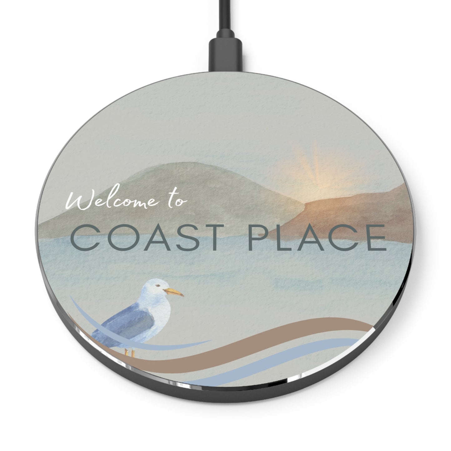 Wireless Charger - Coastal Airbnb Personalized Hospitality Tool Vista Nuovo Fine Art Prints by Juliana2me