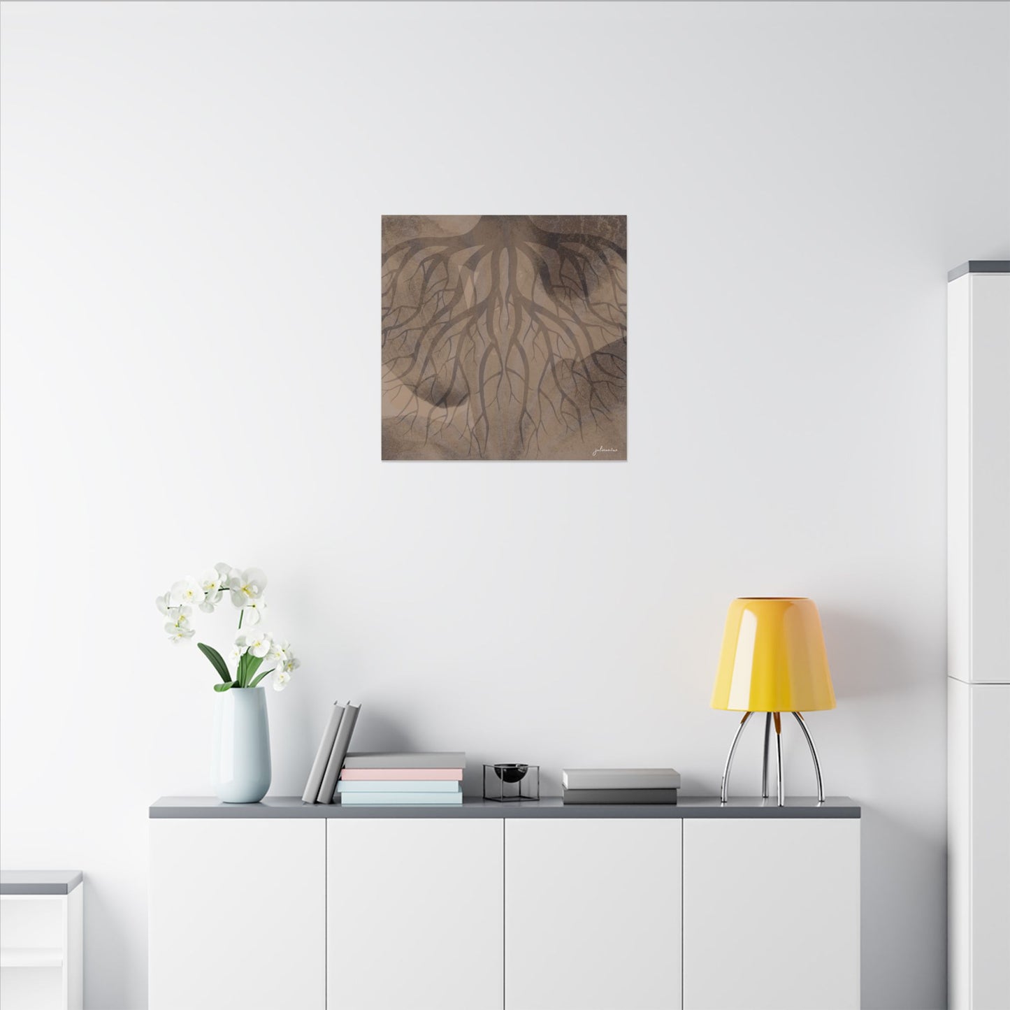 Nuovo Roots, Earthy Roots Canvas Art Print - Vacation Home Decor, Living Room Wall Art, Rustic Style, Unique Artwork Vista Nuovo Fine Art Prints by Juliana2me