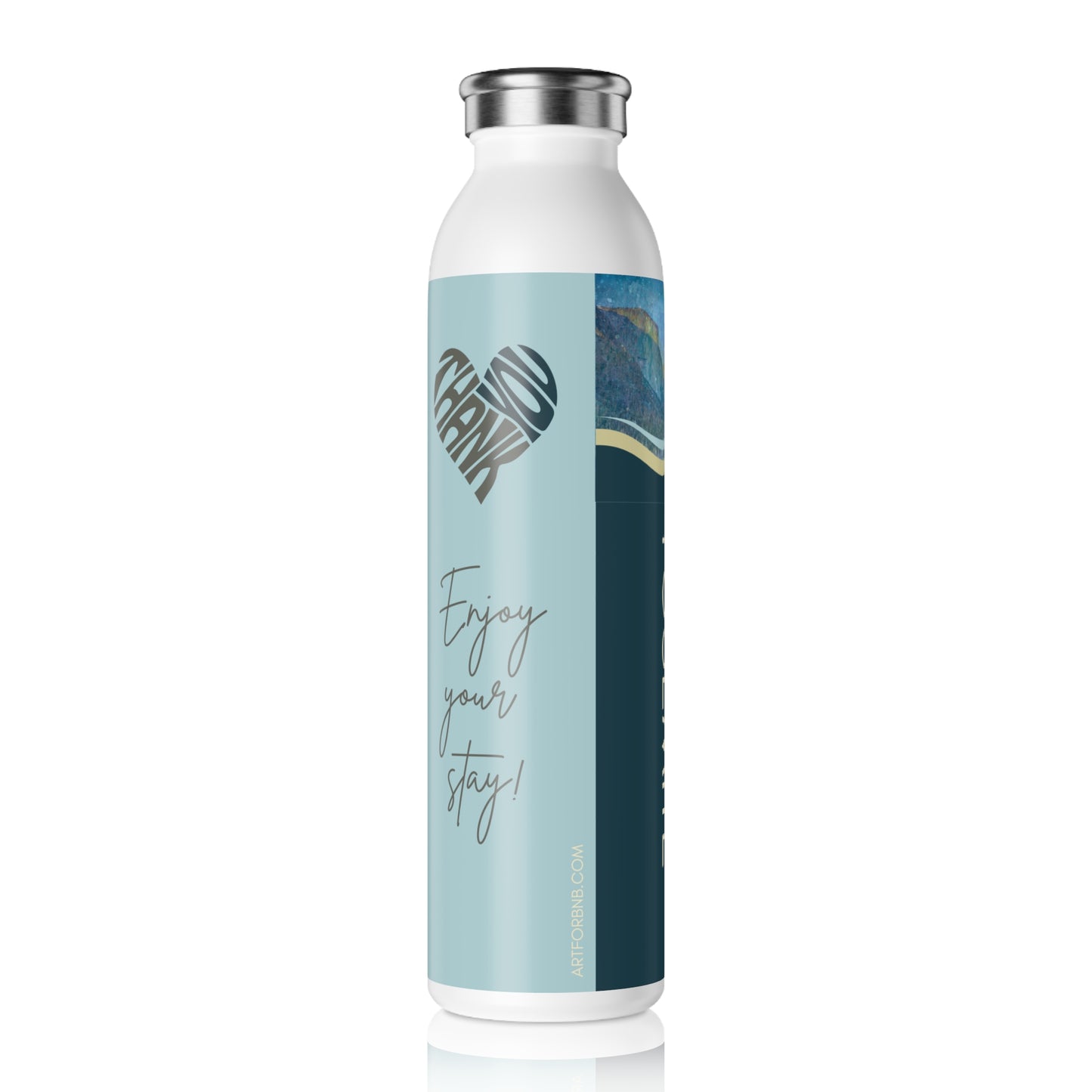 Customizable Slim Water Bottle - Hostess Gift for Yosemite National Park Airbnb Vista Nuovo Fine Art Prints by Juliana2me