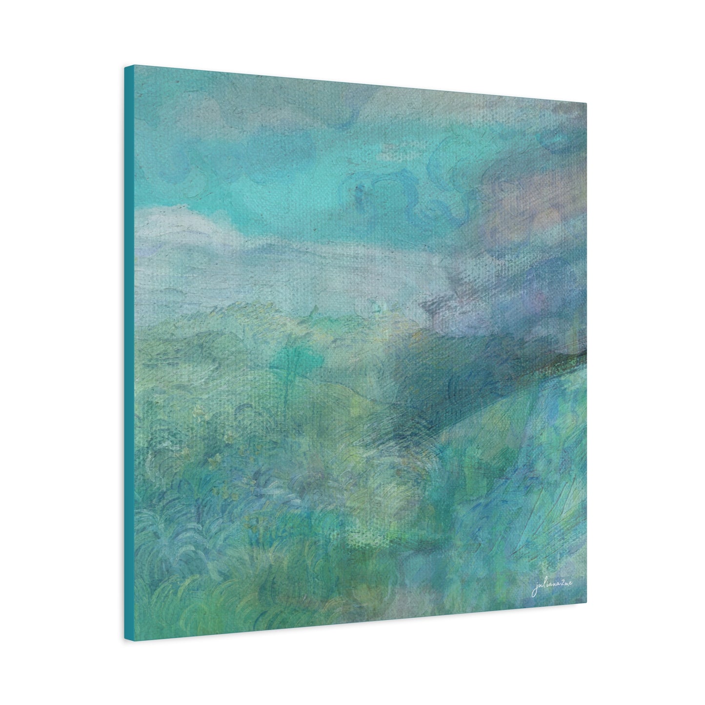 "Tealy" Canvas Art Print for Beach, Lake or City Vacation Homes Vista Nuovo Fine Art Prints by Juliana2me